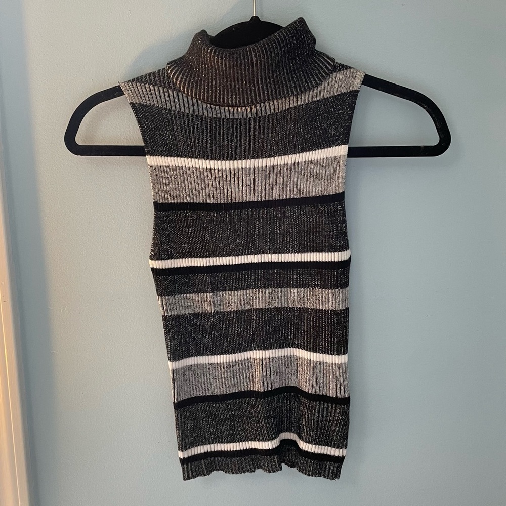Striped Kendall & Kylie Turtleneck Sweater Tank